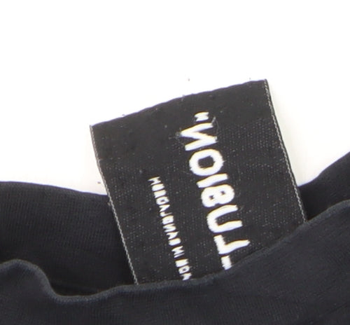 COLLUSION Men's Black Cotton Crew Neck Short Sleeve T-Shirt S