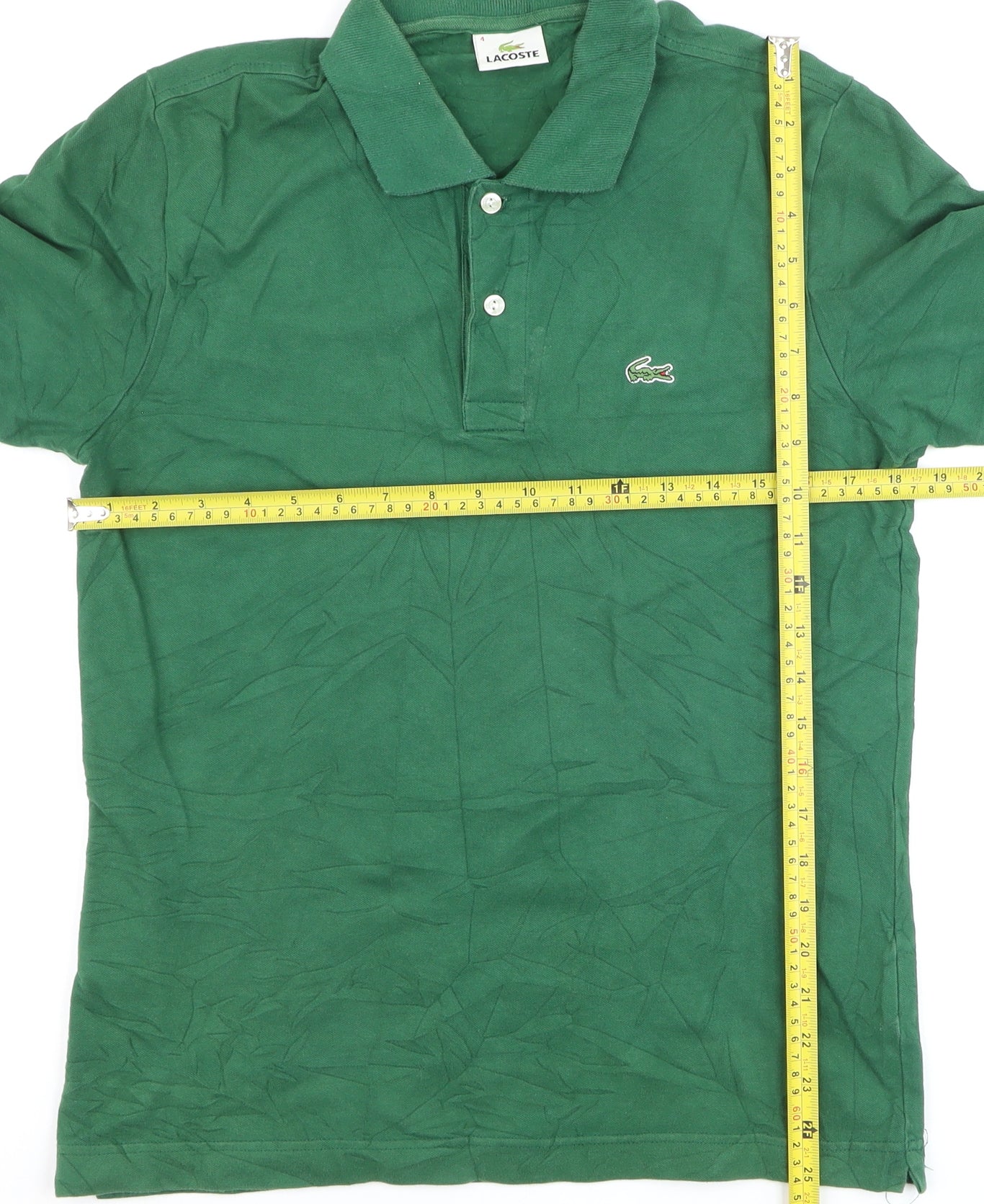 Lacoste Mens Green Short Sleeve Cotton Polo Shirt Size M