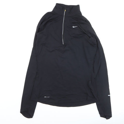 Nike Boys Black Dri-FIT 1/4 Zip Long Sleeve Pullover Sweatshirt S