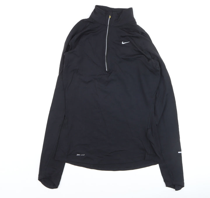 Nike Boys Black Dri-FIT 1/4 Zip Long Sleeve Pullover Sweatshirt S