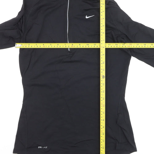 Nike Boys Black Dri-FIT 1/4 Zip Long Sleeve Pullover Sweatshirt S