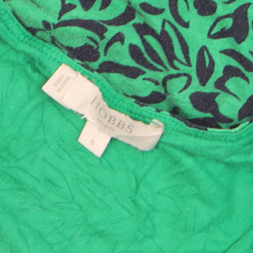 Hobbs Women Green Floral Long Sleeve Wrap Blouse Size S