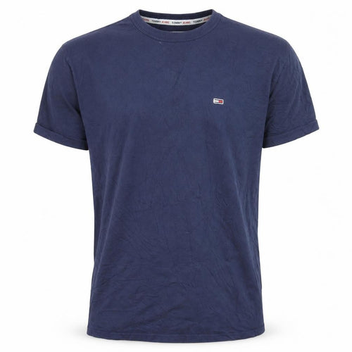 Tommy Jeans Men's Blue Cotton Crew Neck T-Shirt Size L