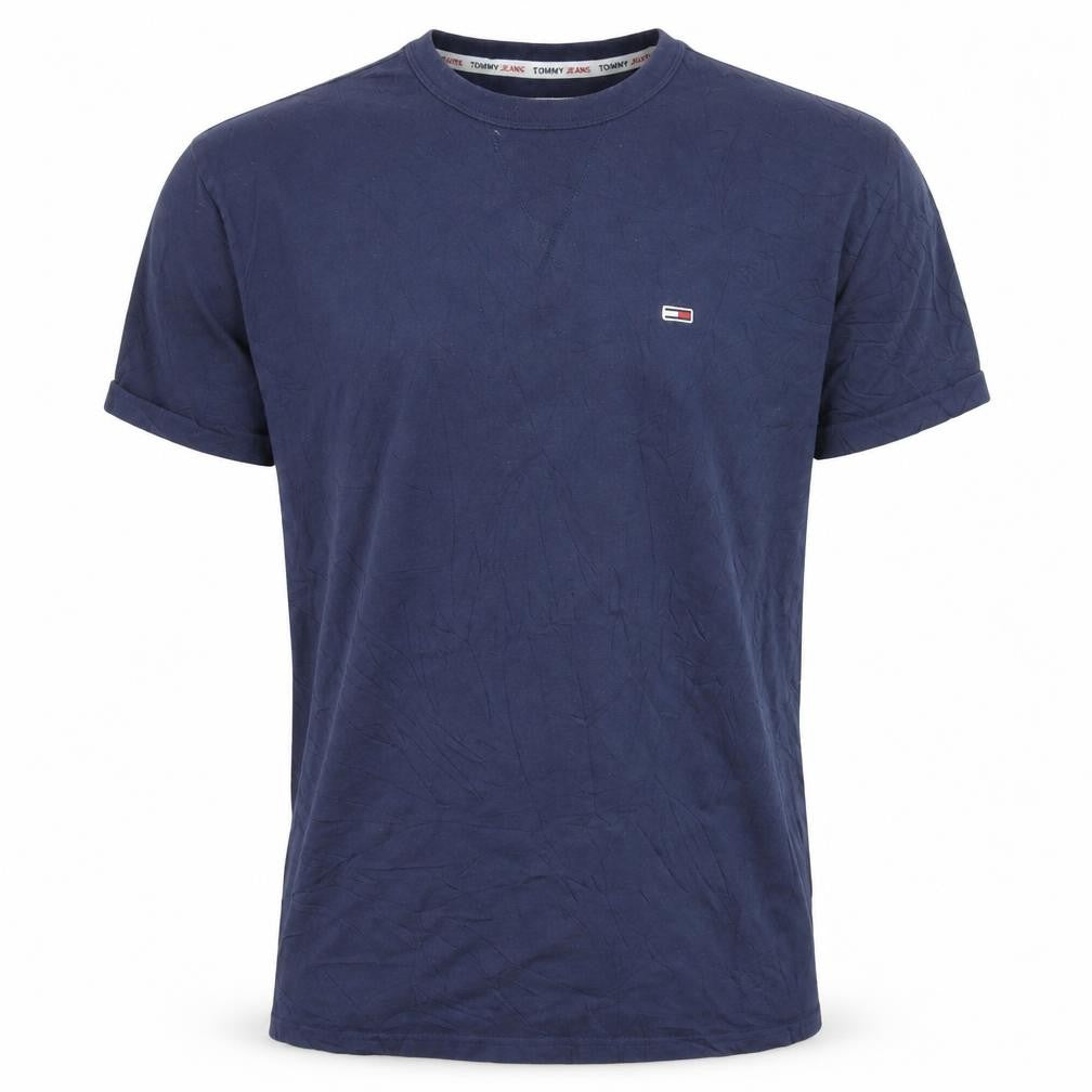Tommy Jeans Men's Blue Cotton Crew Neck T-Shirt Size L