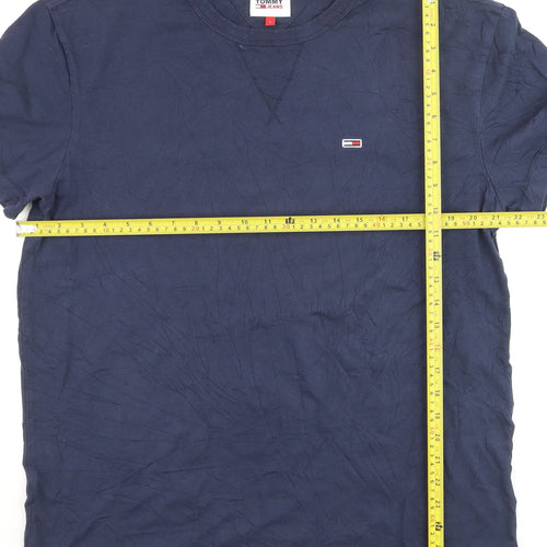 Tommy Jeans Men's Blue Cotton Crew Neck T-Shirt Size L