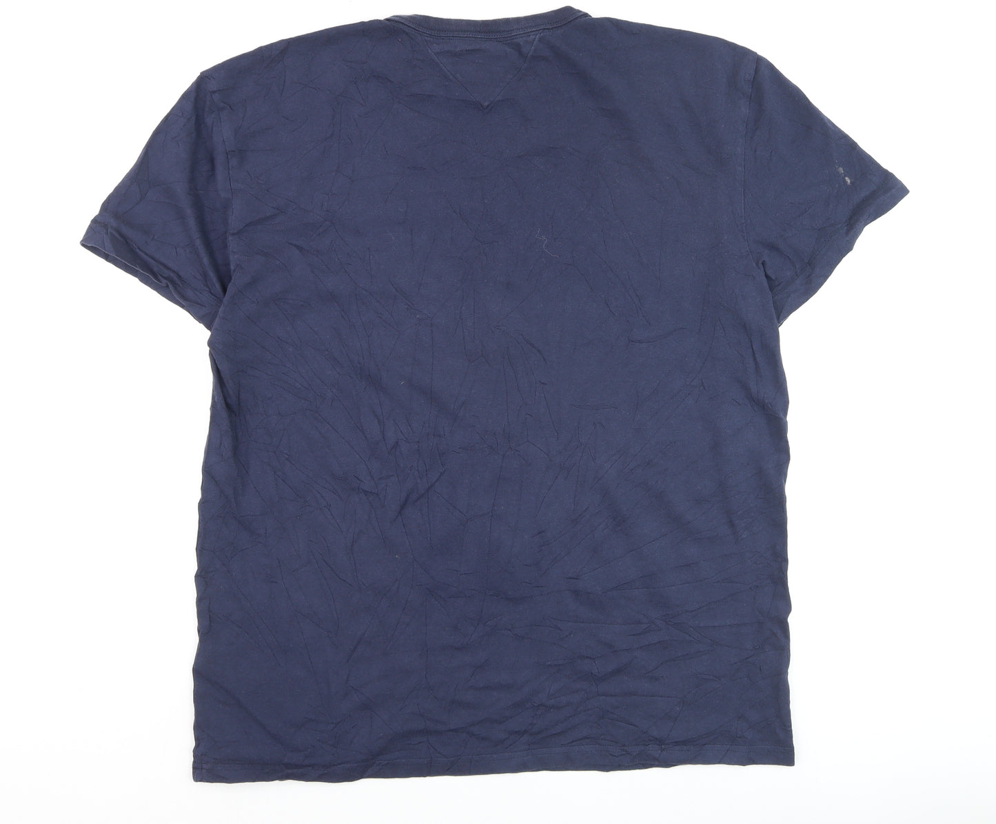 Tommy Jeans Men's Blue Cotton Crew Neck T-Shirt Size L