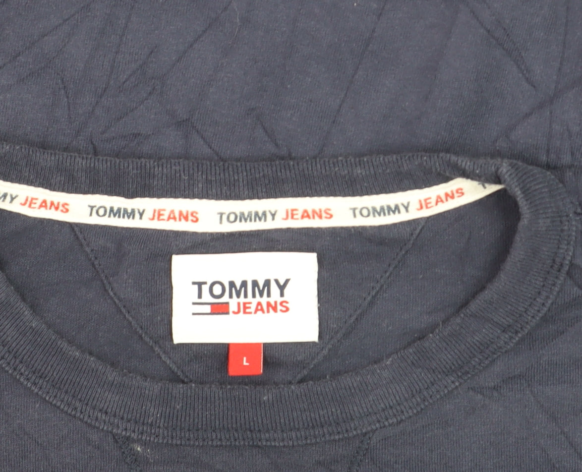 Tommy Jeans Men's Blue Cotton Crew Neck T-Shirt Size L