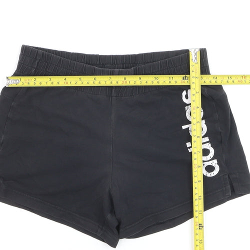 Adidas Girls Black Cotton Blend Athletic Shorts Size 8-9 Years