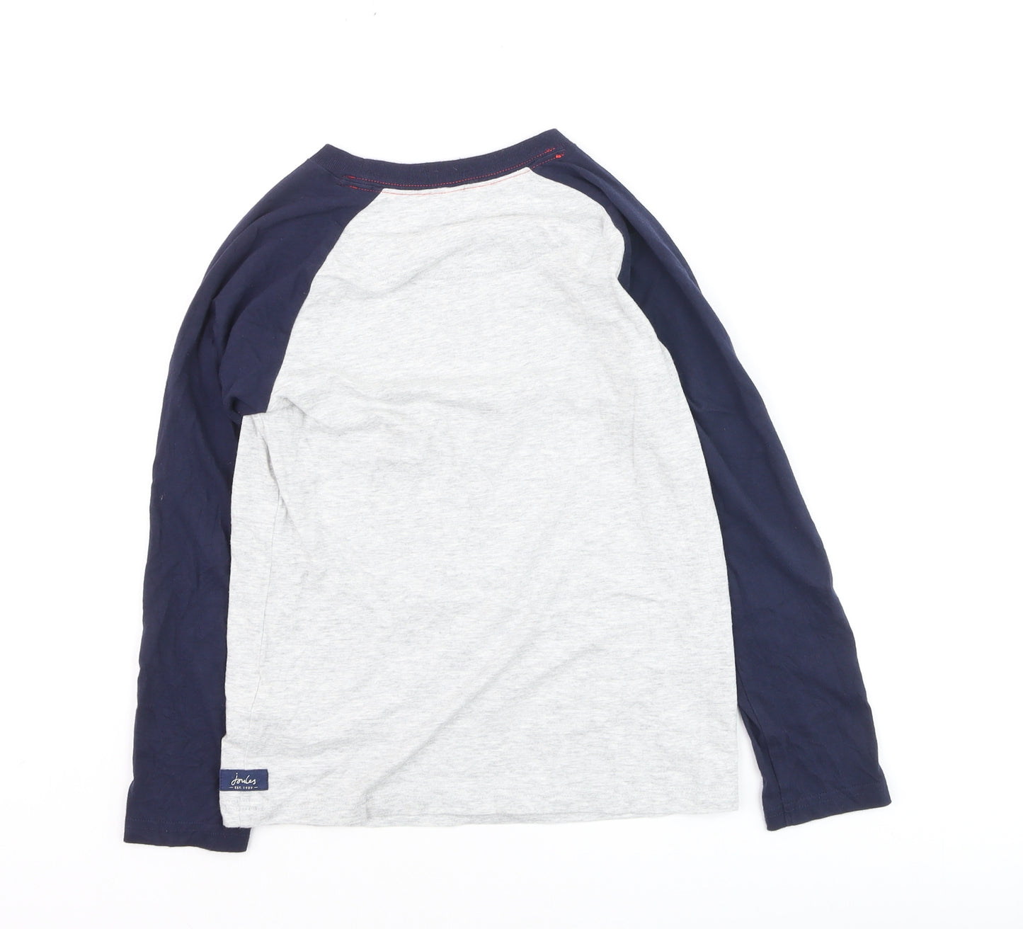 Joules Boys Grey Long Sleeve Dinosaur Tricep-A-Tops Cotton T-Shirt 9-10 Years