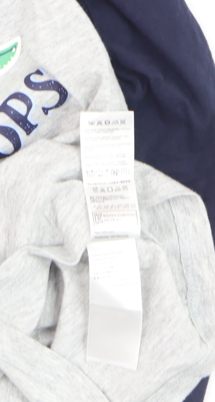 Joules Boys Grey Long Sleeve Dinosaur Tricep-A-Tops Cotton T-Shirt 9-10 Years