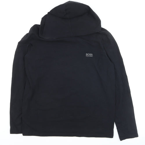 Hugo Boss Men's Black Pullover Hoodie M Logo Classic Style