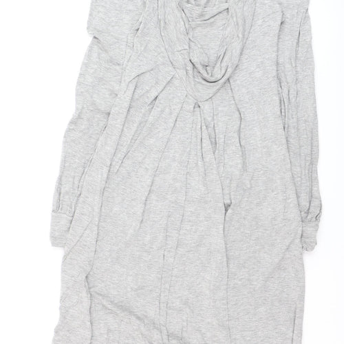 Blunauta Women Grey XS Long Sleeve Cowl Neck Shift Dress