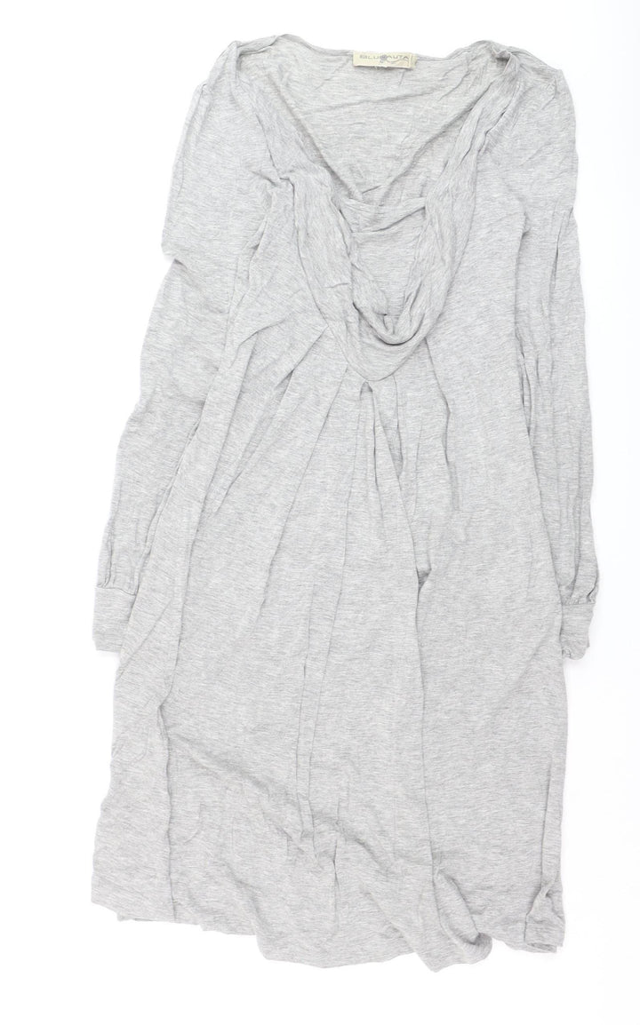 Blunauta Women Grey XS Long Sleeve Cowl Neck Shift Dress