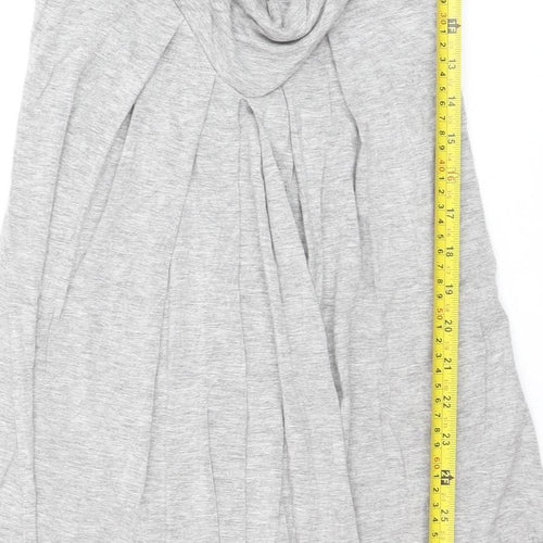 Blunauta Women Grey XS Long Sleeve Cowl Neck Shift Dress