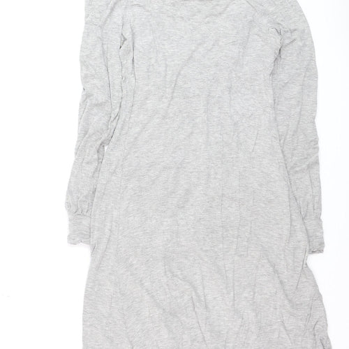 Blunauta Women Grey XS Long Sleeve Cowl Neck Shift Dress