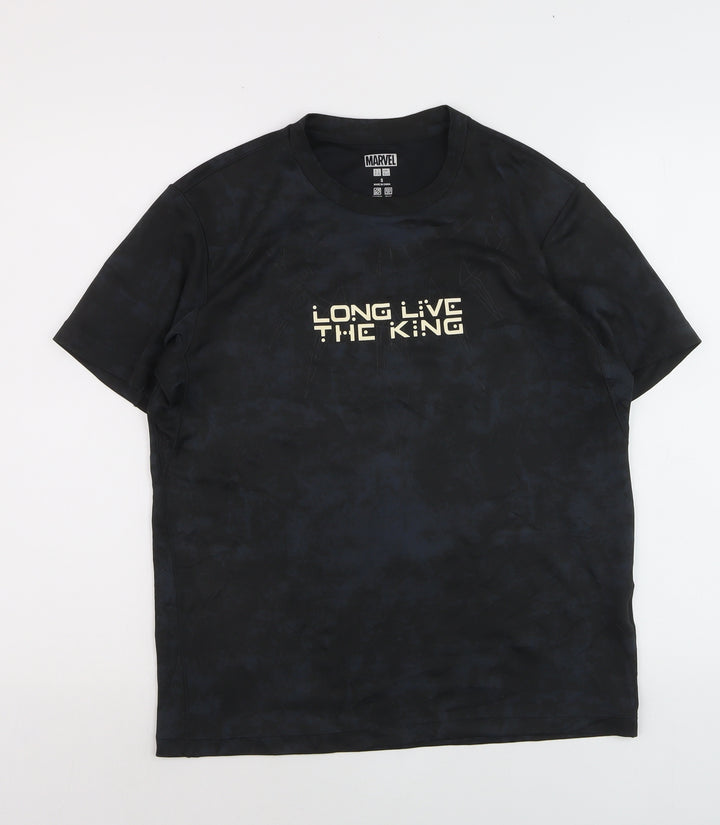Marvel Boys Black Panther Black Short Sleeve Crew Neck T-Shirt Size S