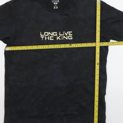 Marvel Boys Black Panther Black Short Sleeve Crew Neck T-Shirt Size S