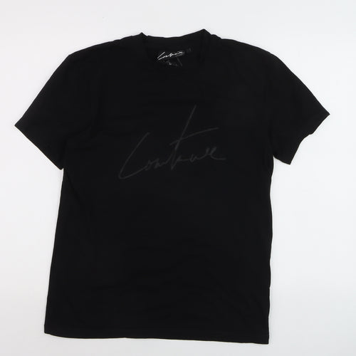 Couture Men's Black Crew Neck Short Sleeve Cotton T-Shirt M