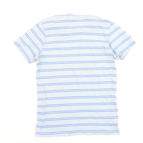 Crew Clothing Company Men's Blue Striped Cotton T-Shirt - Size S