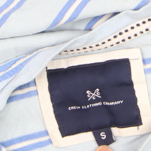 Crew Clothing Company Men's Blue Striped Cotton T-Shirt - Size S
