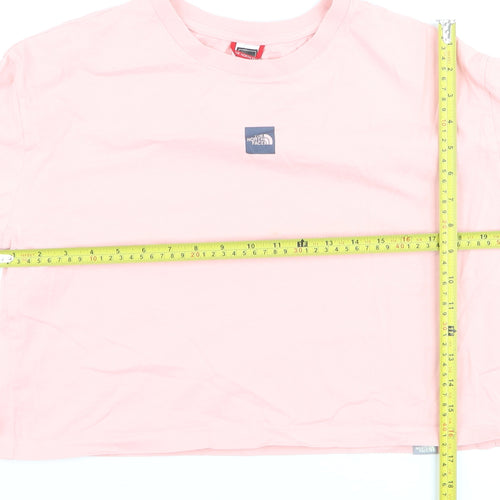 The North Face Womens Pink Cotton Cropped T-Shirt Size M