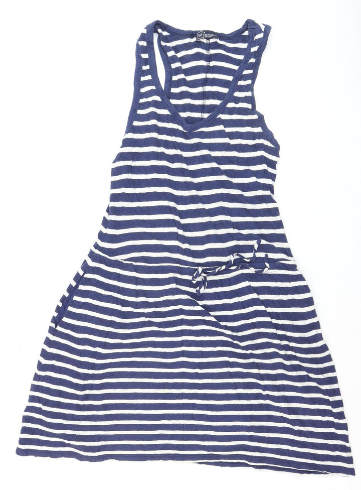GAP Women’s Blue Striped Linen Cotton Tank Dress M