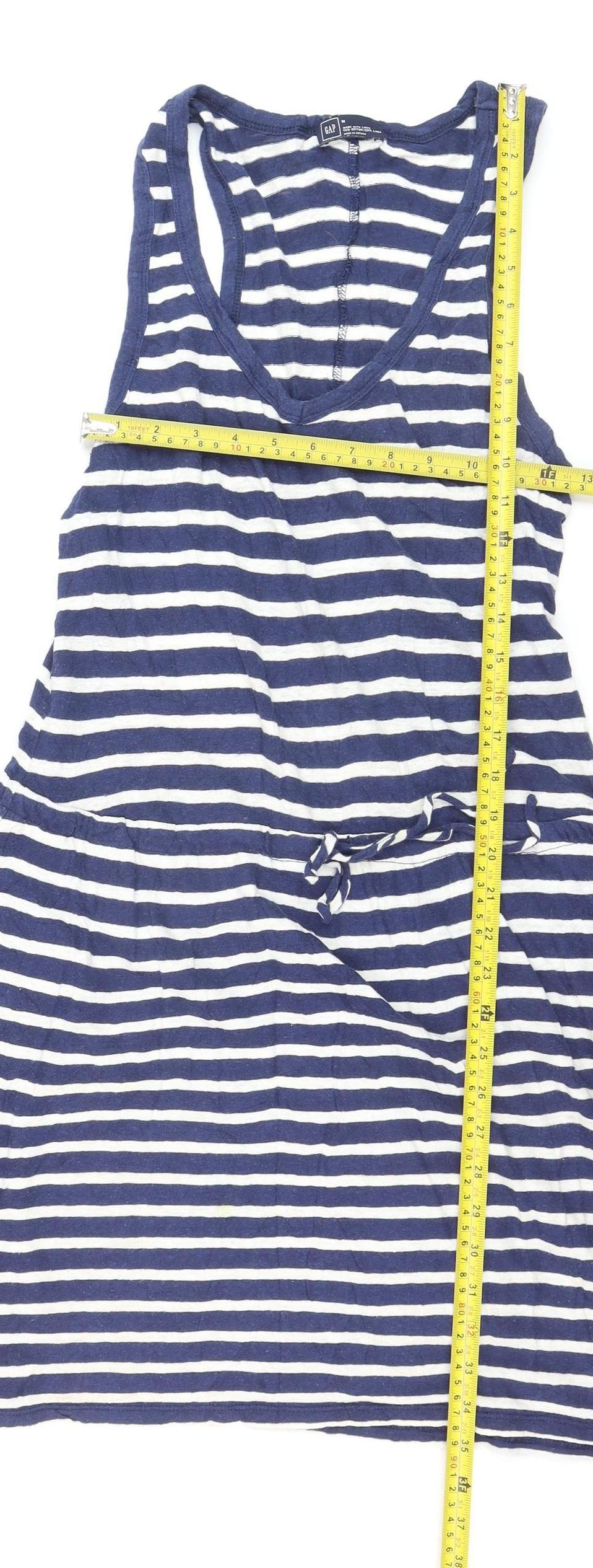 GAP Women’s Blue Striped Linen Cotton Tank Dress M