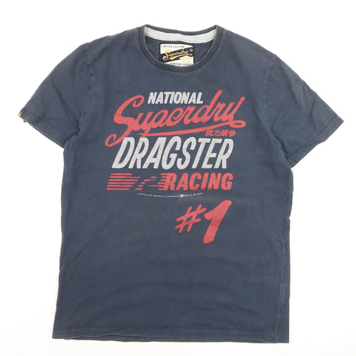 Superdry Men's Blue XL Racing Graphic Cotton T-Shirt