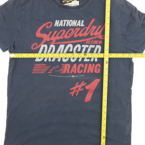 Superdry Men's Blue XL Racing Graphic Cotton T-Shirt