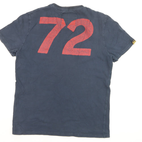 Superdry Men's Blue XL Racing Graphic Cotton T-Shirt