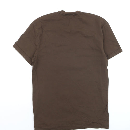 Weekday Men's Brown XS Graphic Print Crew Neck T-Shirt