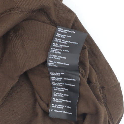 Weekday Men's Brown XS Graphic Print Crew Neck T-Shirt