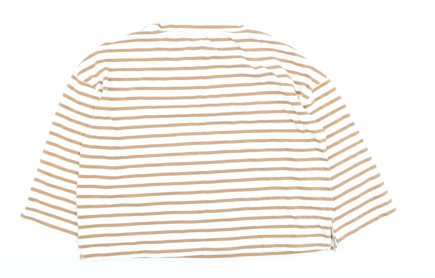 Kin by John Lewis Men's Beige White Striped Cotton Pullover Jumper M