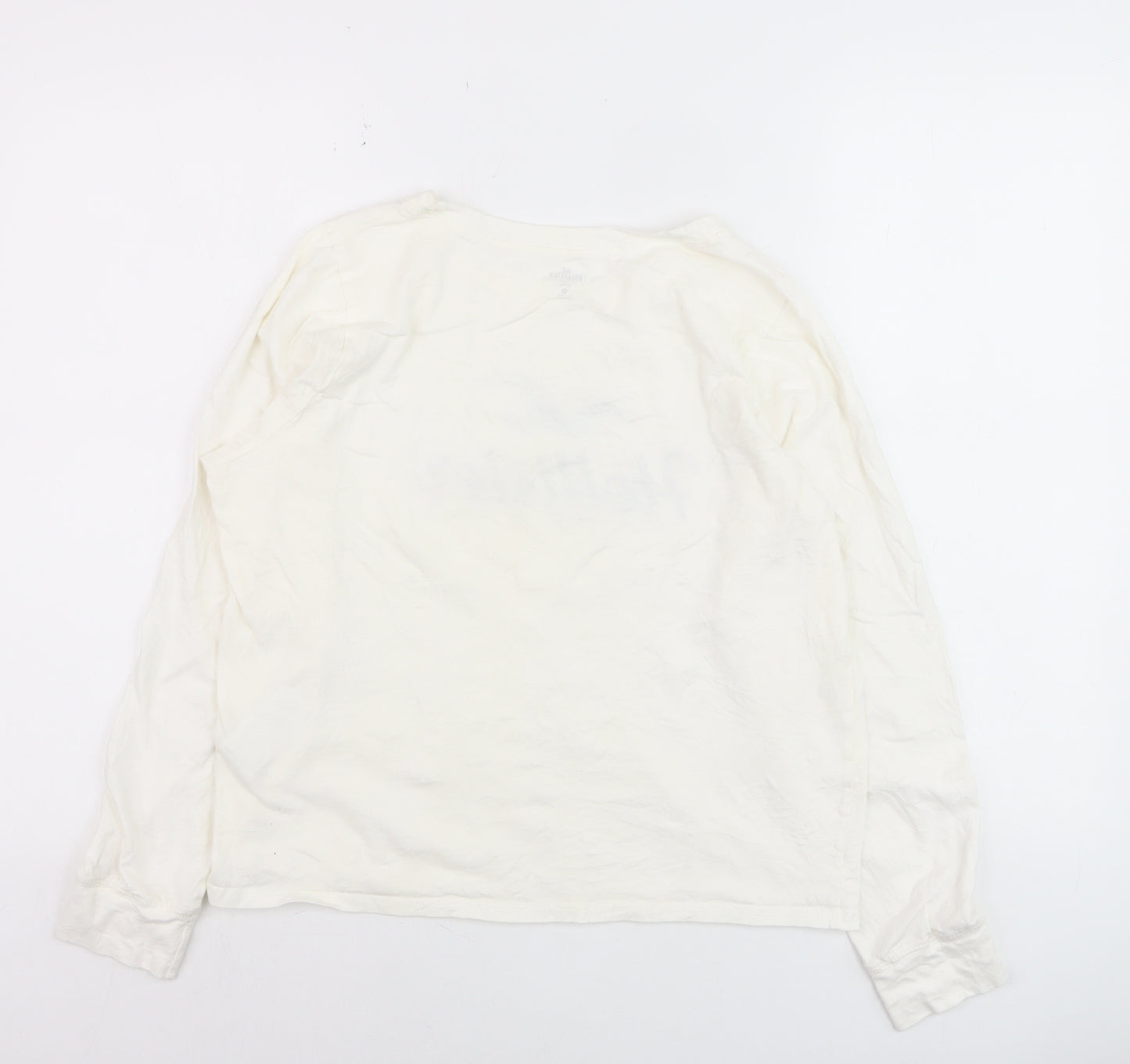Hollister Boys White Cotton Long Sleeve Pyjama Top M