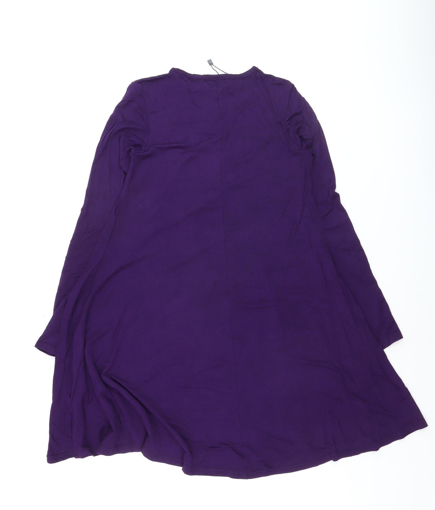 Boohoo Women Purple A-Line Long Sleeve Jersey Dress Size 6