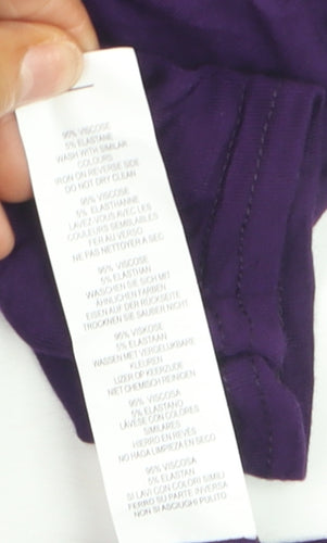 Boohoo Women Purple A-Line Long Sleeve Jersey Dress Size 6
