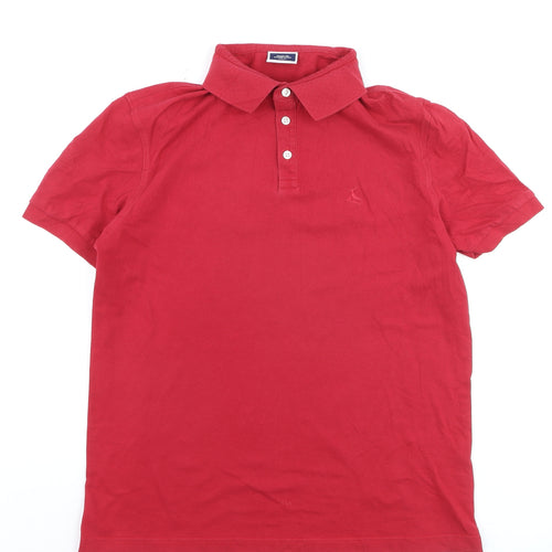 Charles Tyrwhitt Men's Red Cotton Stretch Polo Shirt Medium