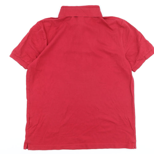 Charles Tyrwhitt Men's Red Cotton Stretch Polo Shirt Medium