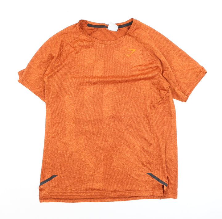 Gymshark Men's Orange Athletic Fit Short Sleeve Performance T-Shirt M