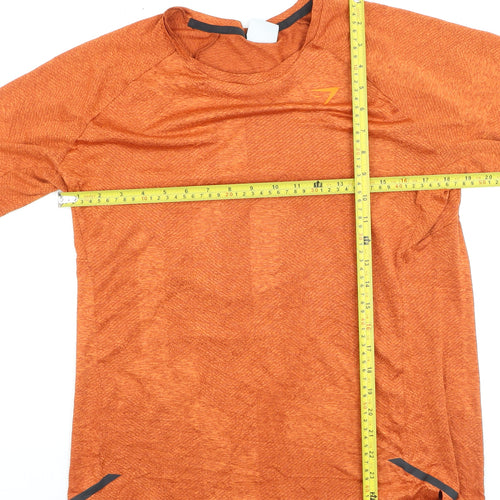 Gymshark Men's Orange Athletic Fit Short Sleeve Performance T-Shirt M