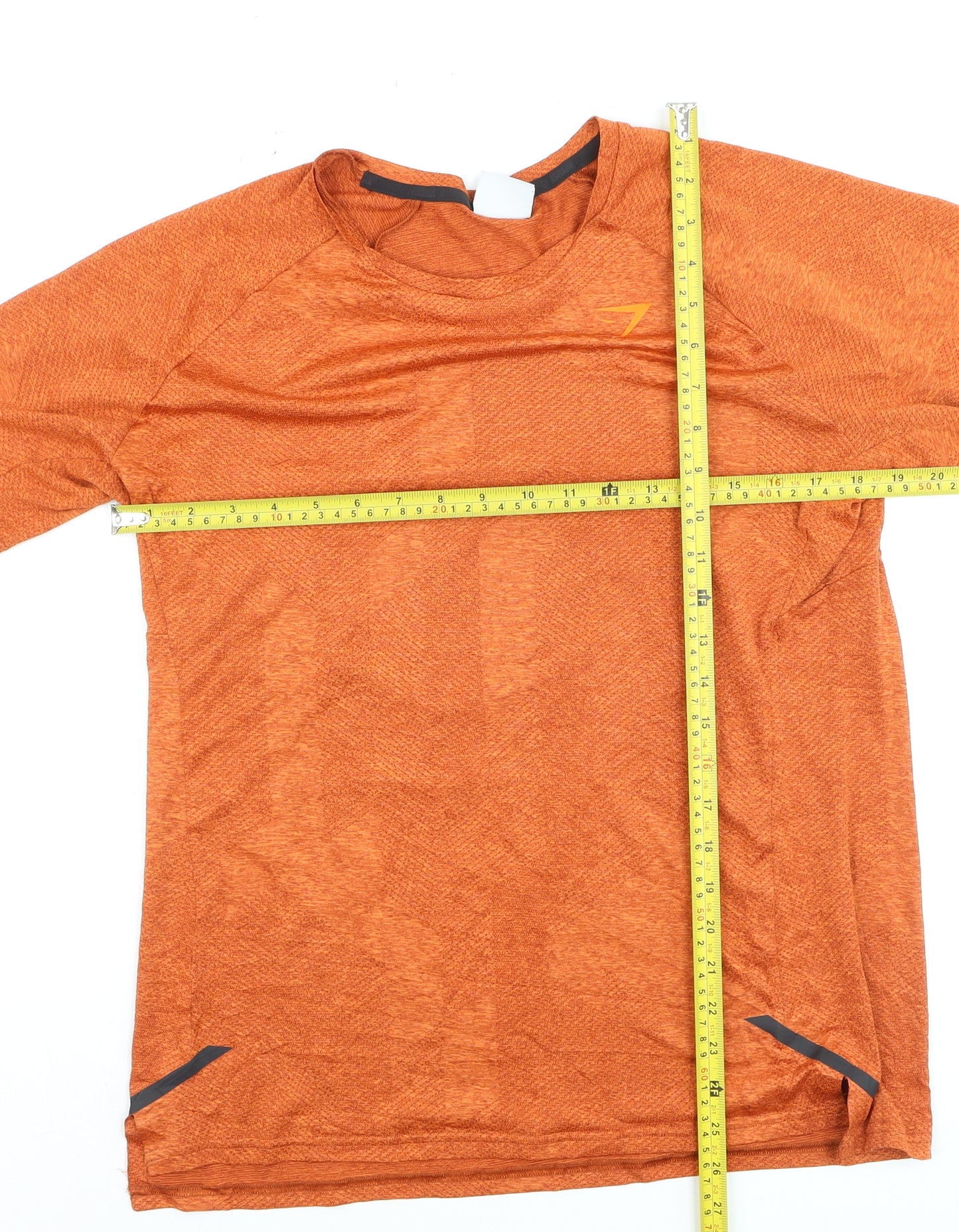 Gymshark Men's Orange Athletic Fit Short Sleeve Performance T-Shirt M