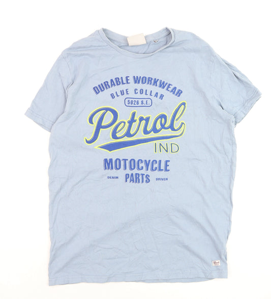 Petrol Industries Men's Blue L Graphic Motorcycle T-Shirt