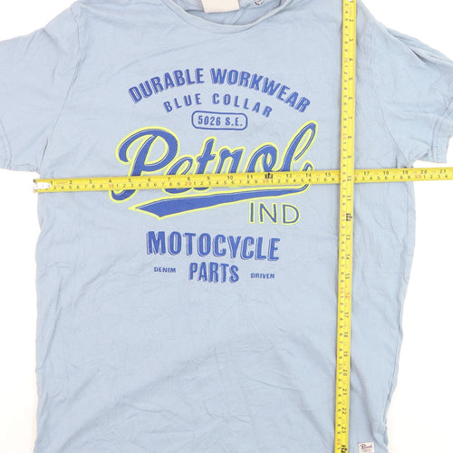 Petrol Industries Men's Blue L Graphic Motorcycle T-Shirt