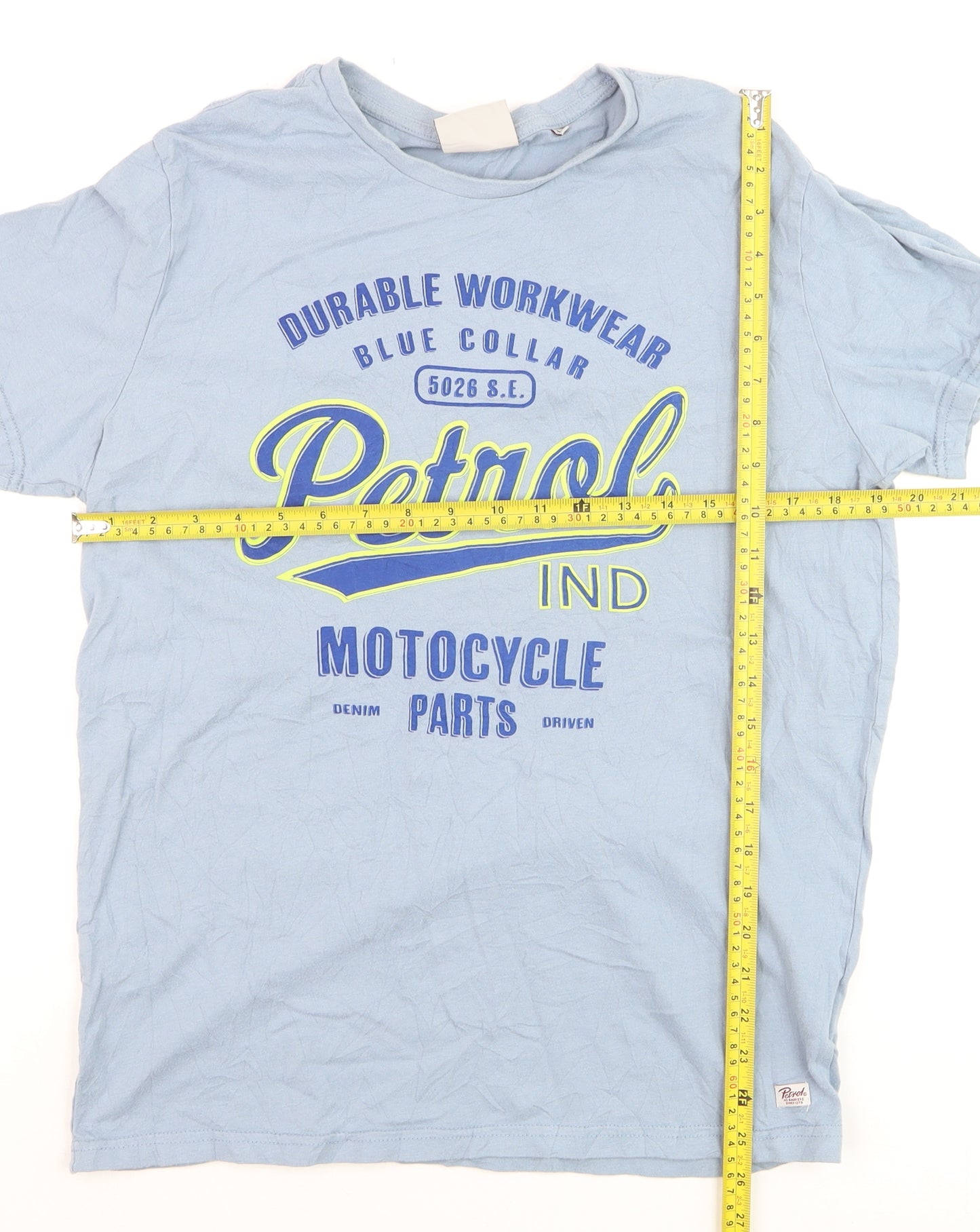 Petrol Industries Men's Blue L Graphic Motorcycle T-Shirt