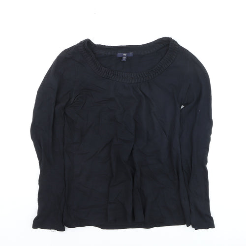 Gap Womens Black Long Sleeve Cotton Jersey T-Shirt XS
