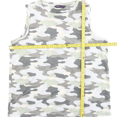 Marks and Spencer Women's Green Camouflage Sleeveless Tank Top Size 14
