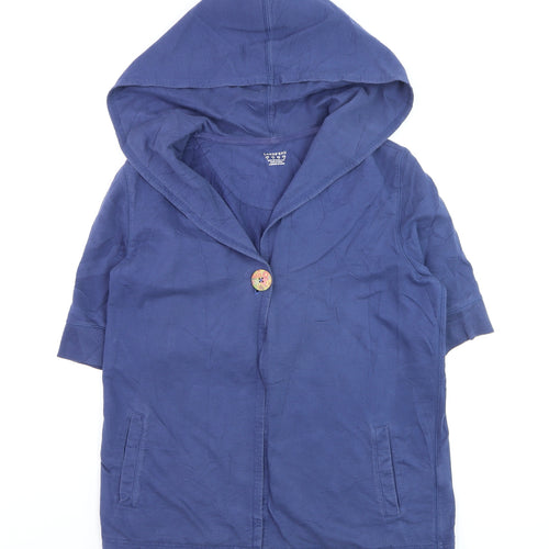 Lands' End Women’s Blue Hooded Cotton Jacket Size 10