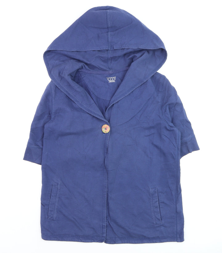 Lands' End Women’s Blue Hooded Cotton Jacket Size 10