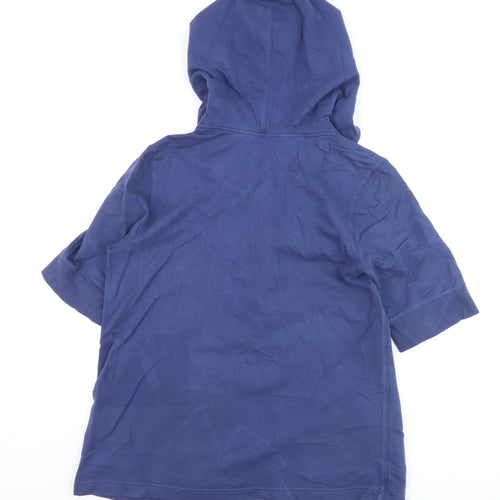 Lands' End Women’s Blue Hooded Cotton Jacket Size 10