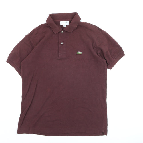 Lacoste Men Brown Classic Fit Short Sleeve Polo Shirt Size M